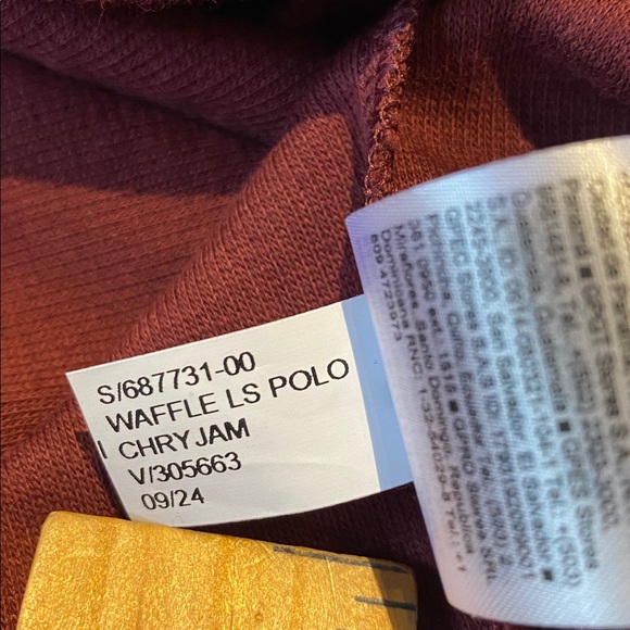 Banana Republic Other - Banana Republic Waffle Knit L/S Polo Cherry Jam Fall 2024 Medium NWOT